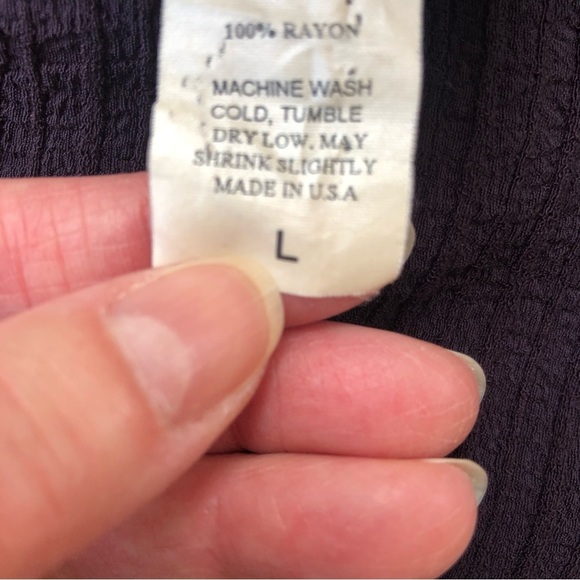 Eileen Fisher Black A-Line Textured Dress Size L - Picture 6 of 8